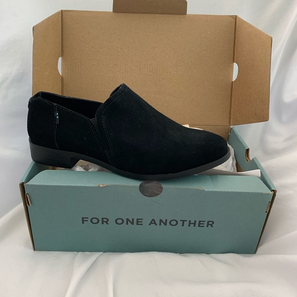 TOMS Shoes - NIB TOMS Black Suede Shaye Low Booties, Sz 7